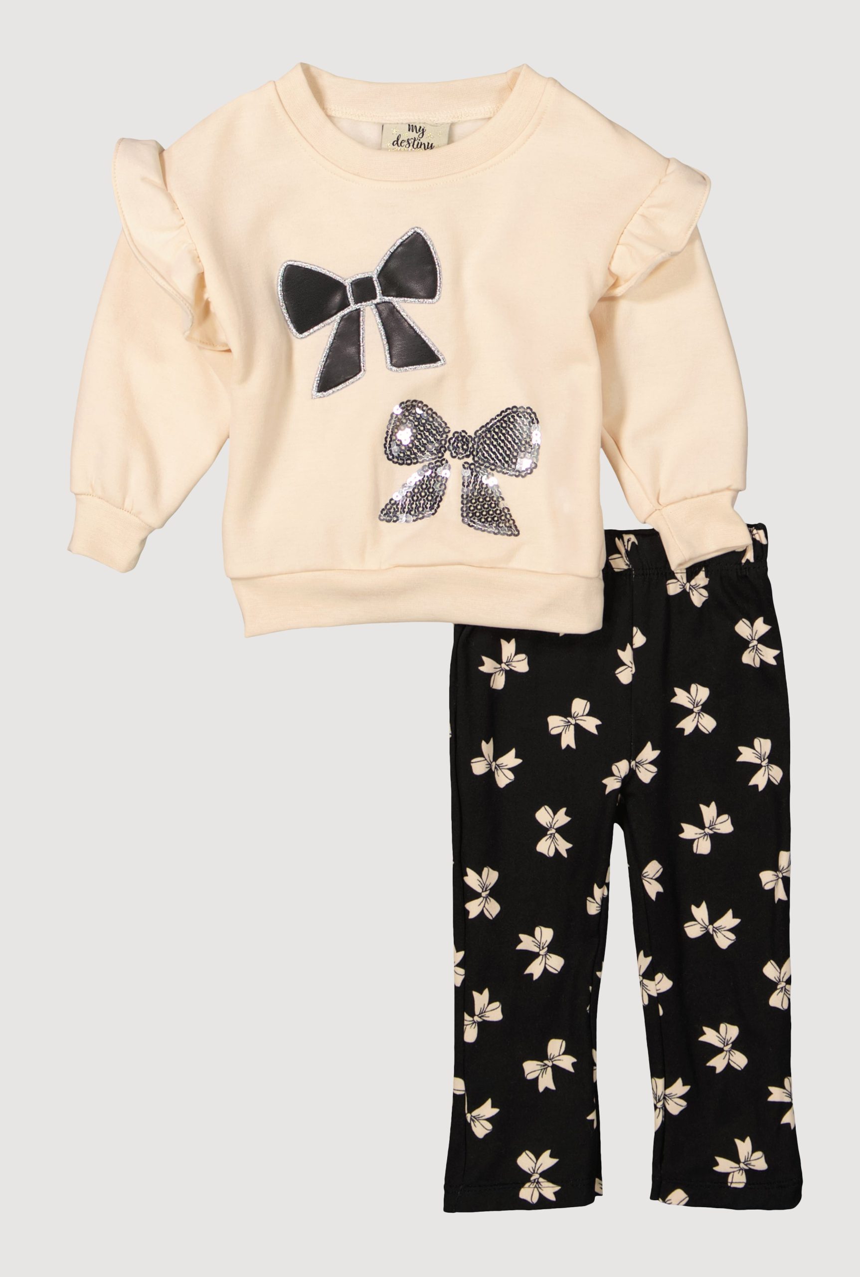 Baby Girls 12-24M Bow Graphic Sweatshirt and Leggings